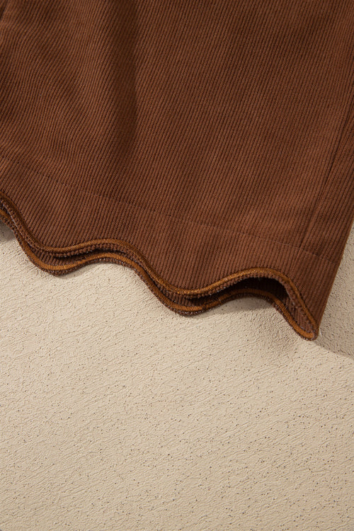 Autumn Charm Corduroy Scallop Skirt