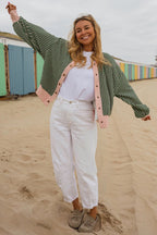 Pink & Pine Striped Cardigan