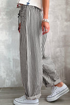 Easygoing Stripes Drawstring Pants