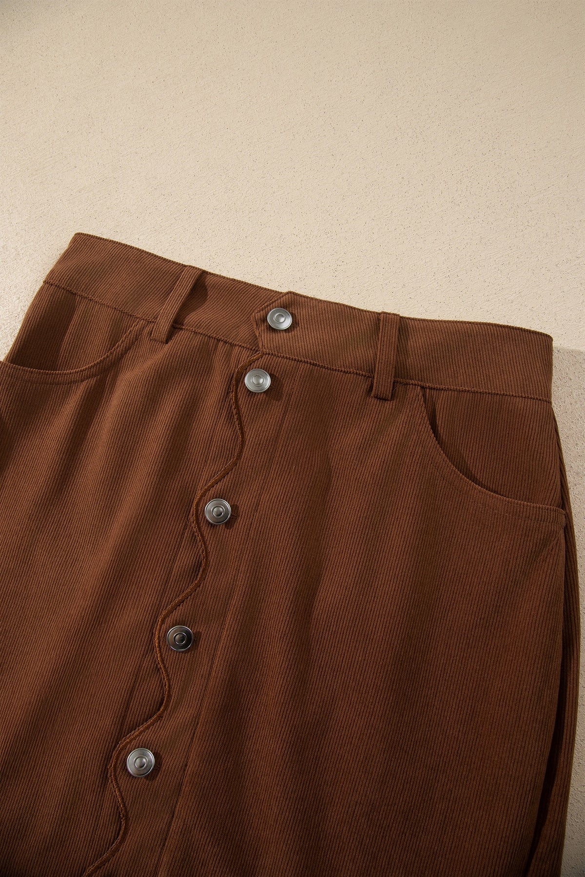 Autumn Charm Corduroy Scallop Skirt