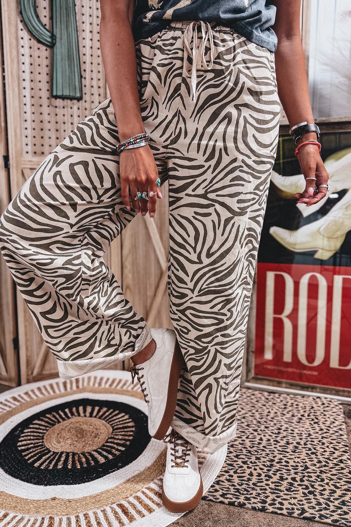 Wild Side Zebra Print Lounge Pants