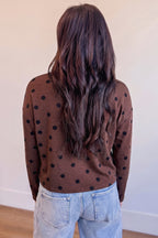 Cocoa Dot Button-Up Top