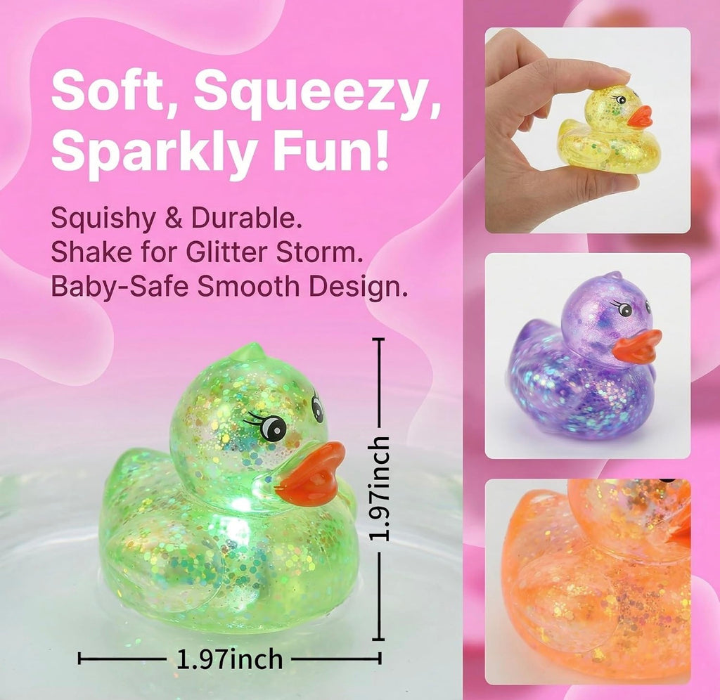 Glitter Duck Squishy Fidget Toy