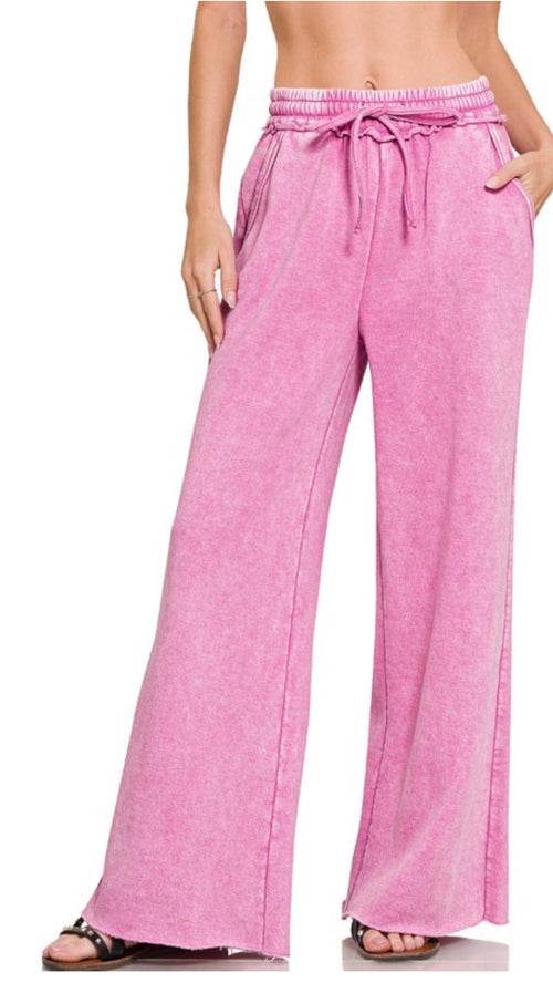 Candy Crush Acid Washed Palazzo Sweatpants