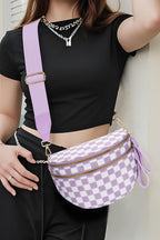 Lavender Checkerboard Crossbody Bag