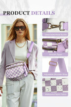 Lavender Checkerboard Crossbody Bag