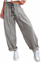 Easygoing Stripes Drawstring Pants