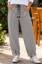 Easygoing Stripes Drawstring Pants
