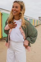 Pink & Pine Striped Cardigan