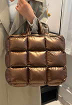 Golden Hour Quilted Puffer Tote