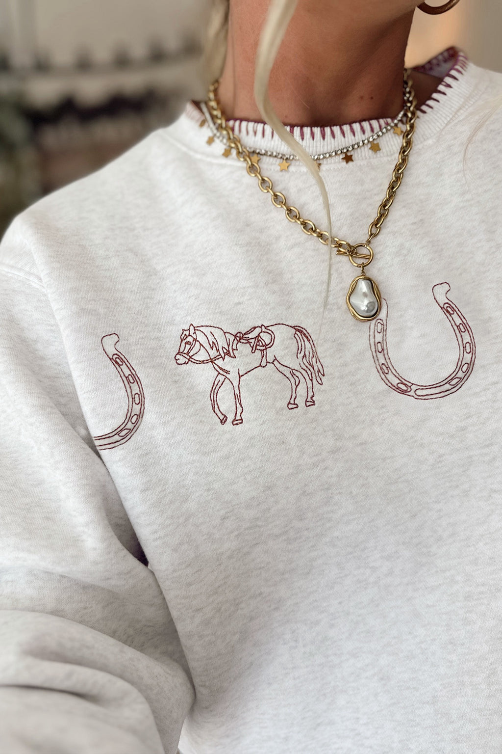 Lucky Charm Horse & Horseshoe Sweatshirt