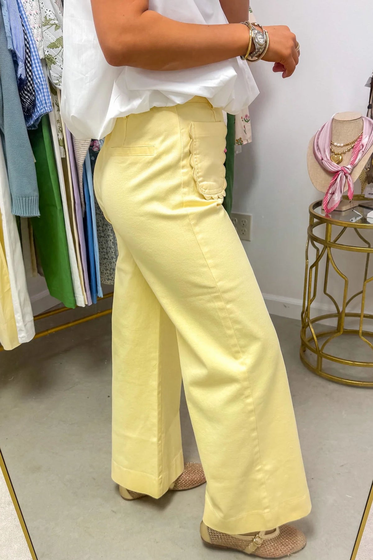 Sweet Sunshine Scallop Pocket Pants