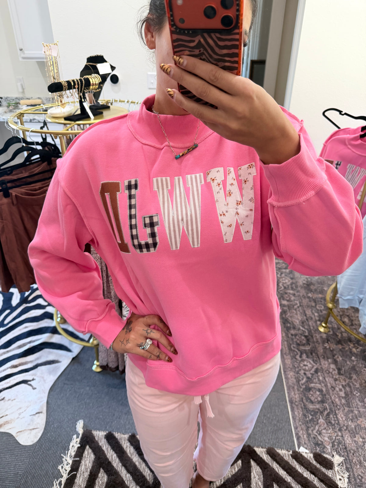 Pretty in Pink WWJD Sweatshirt