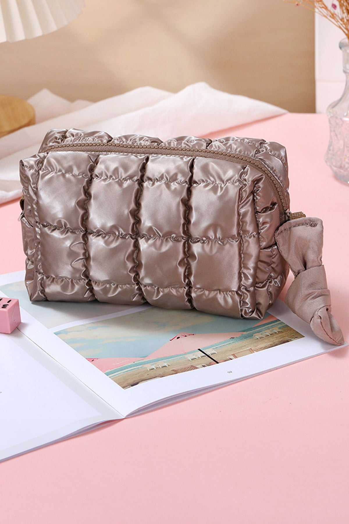 Glam Quilted Makeup Bag