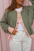 Pink & Pine Striped Cardigan