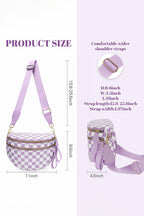 Lavender Checkerboard Crossbody Bag