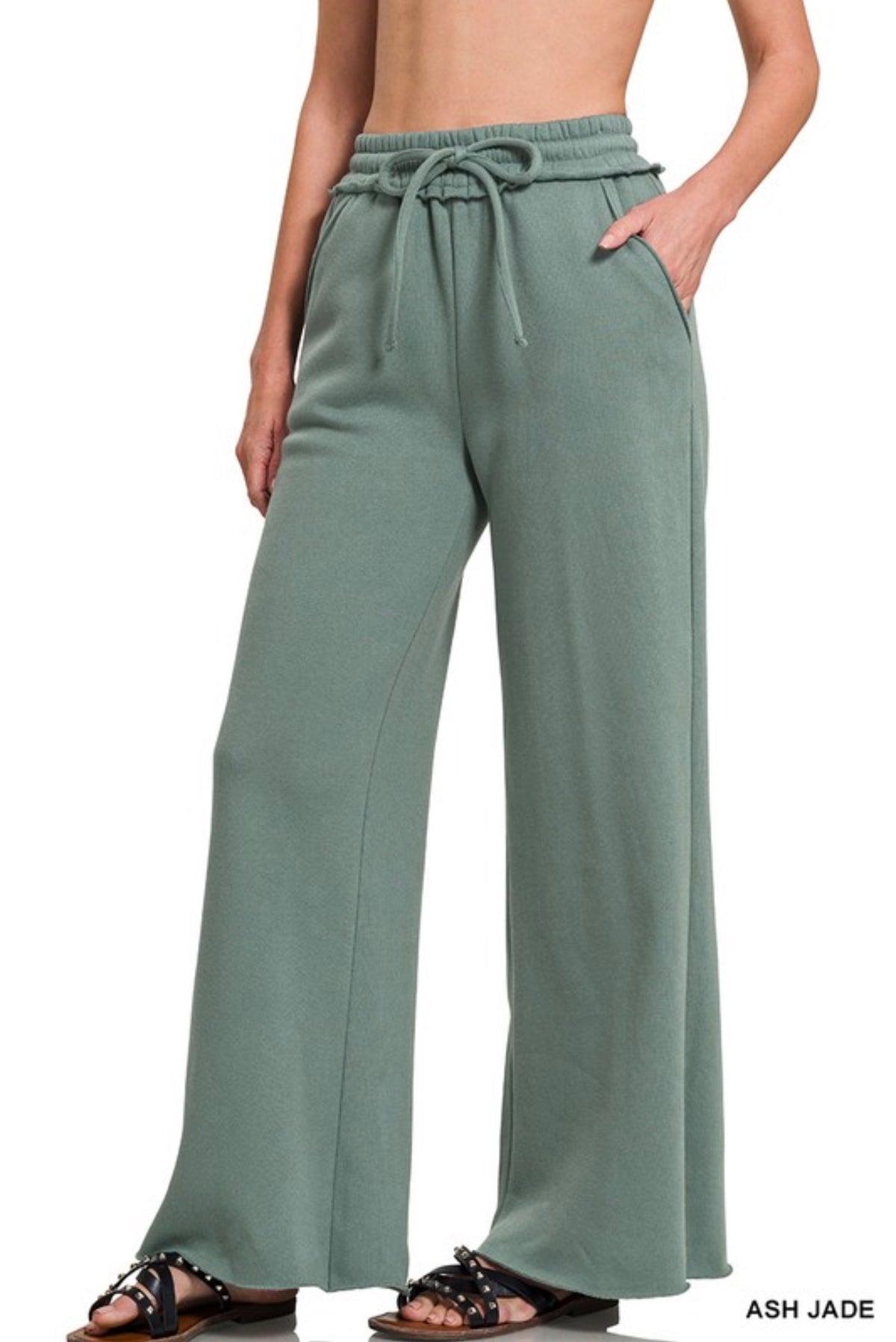 Sage Serenity Wide-Leg Sweatpants