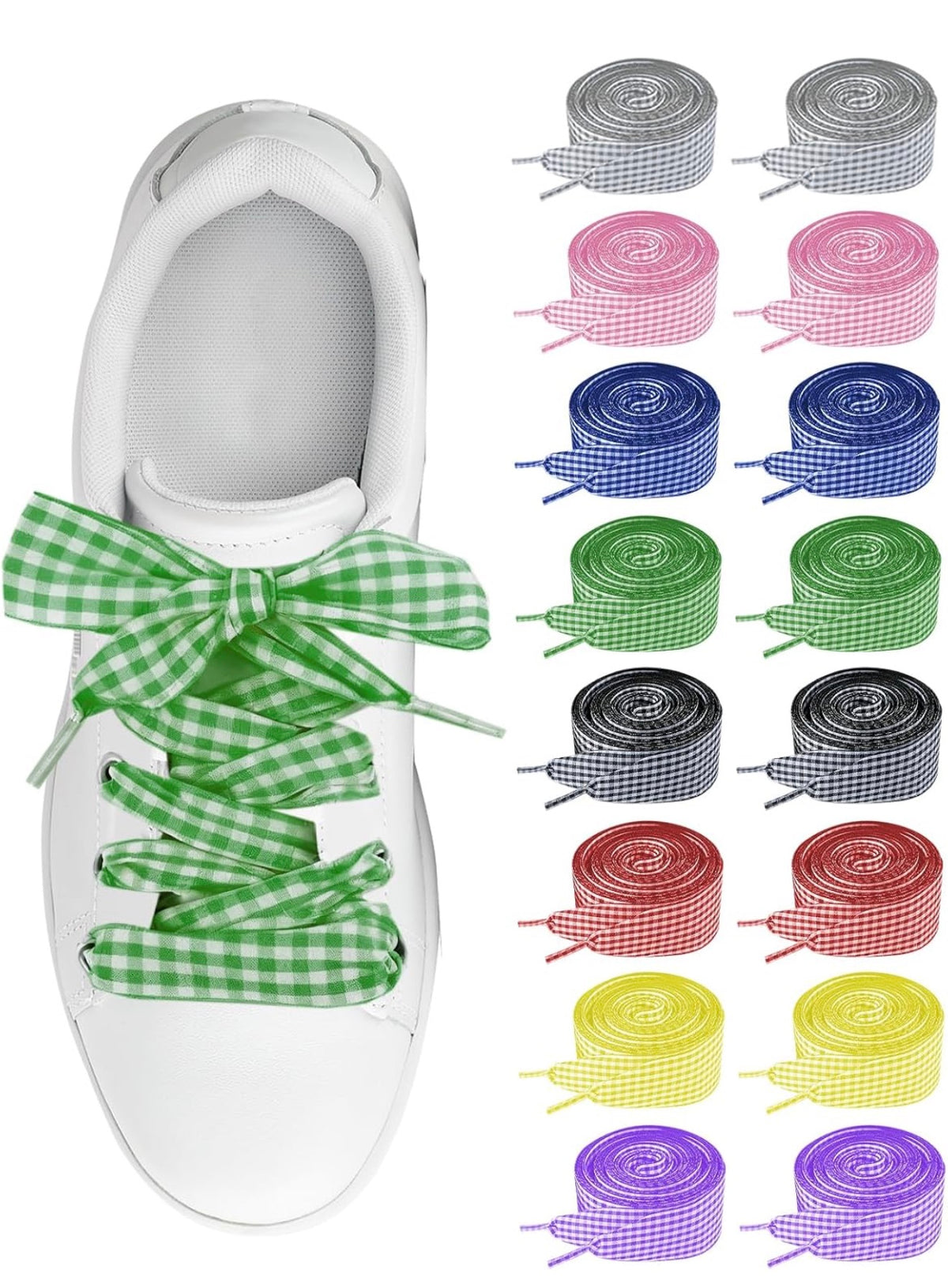 Gingham Bow Replacement Shoelaces