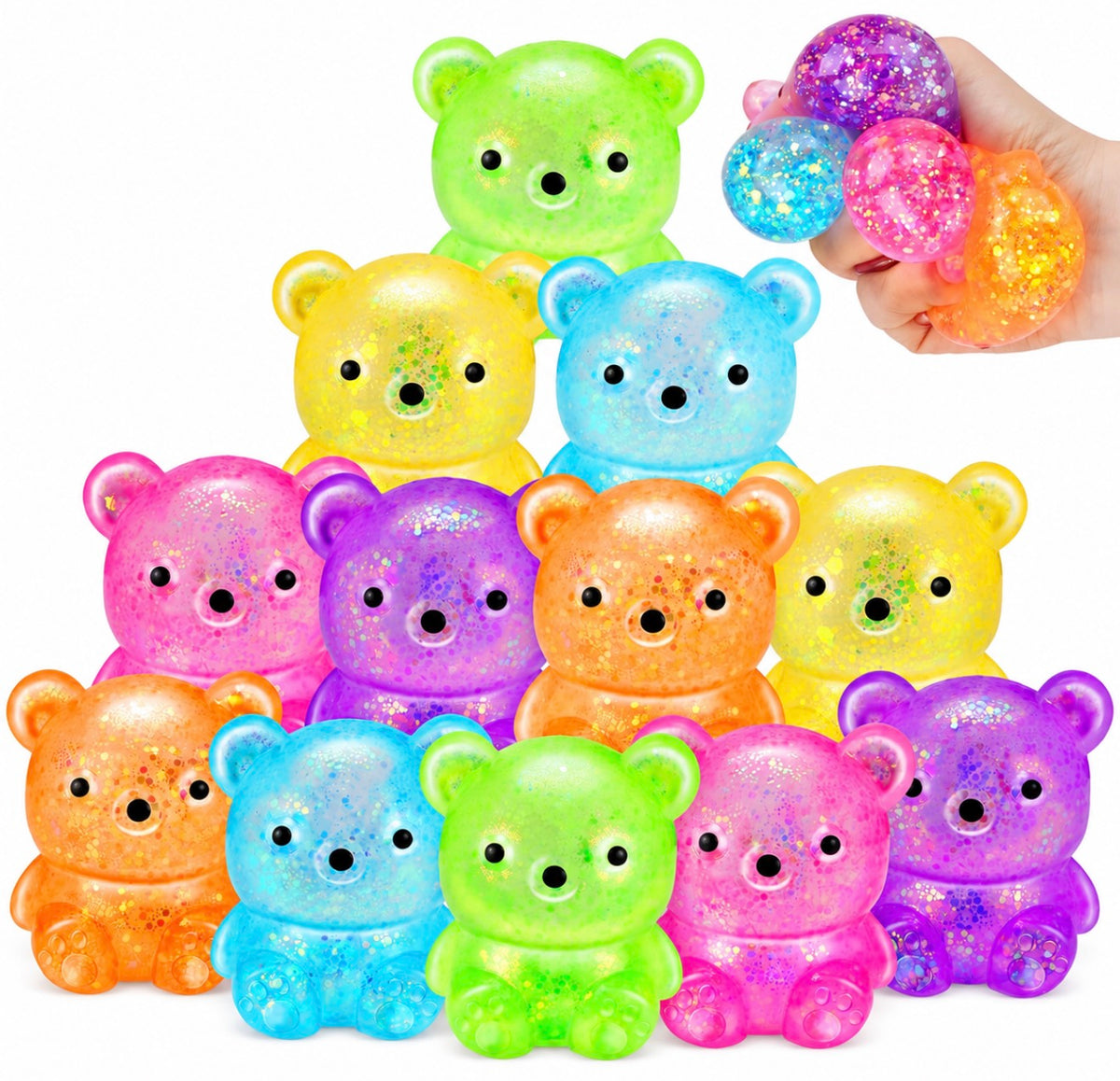 Glitter Bear Squishy Fidget Toy
