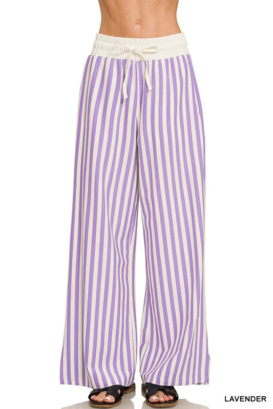 Lavender Lane Striped Wide-Leg Pants