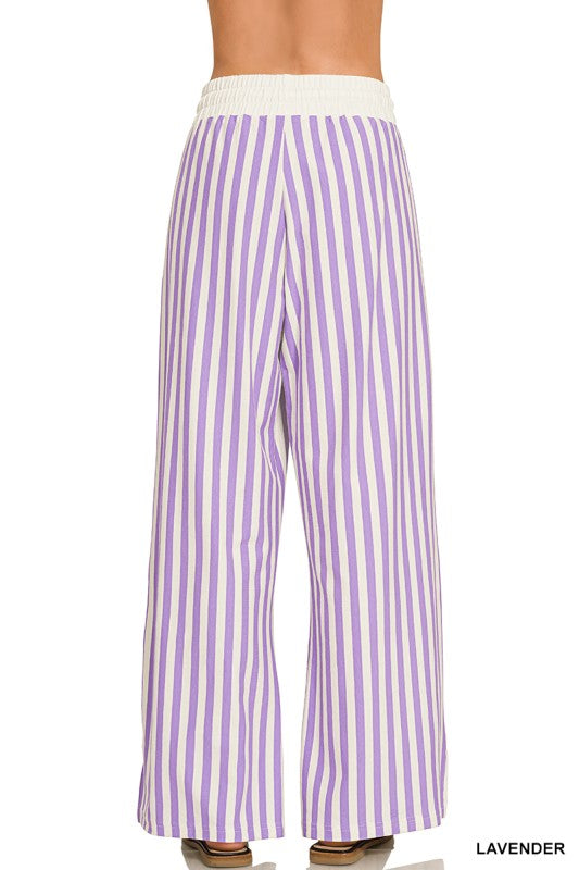 Lavender Lane Striped Wide-Leg Pants
