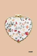 Floral Heart Compact Folding Mirror