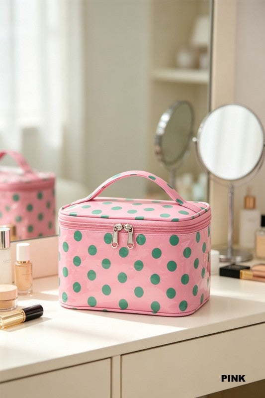 Polka Dot Travel Cosmetic Bag