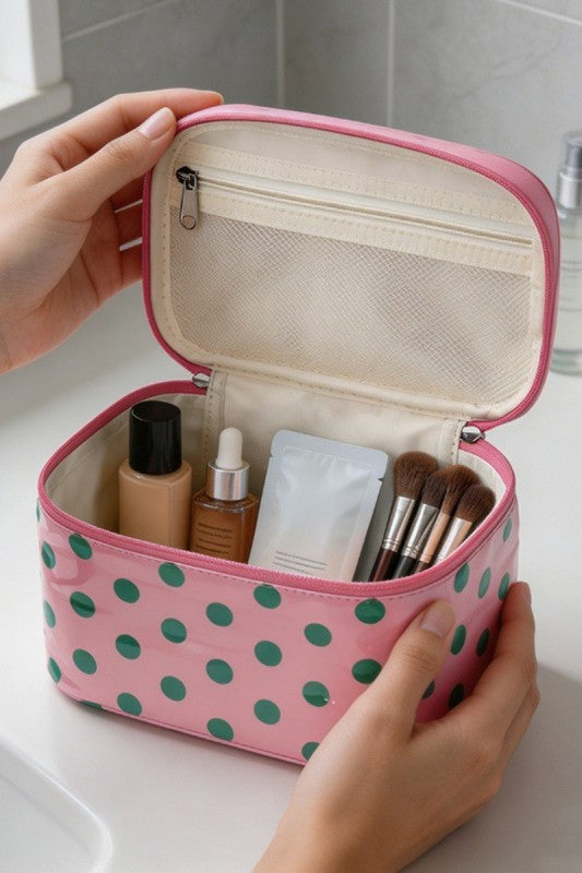 Polka Dot Travel Cosmetic Bag