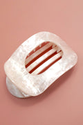 Pearl Glow Flat Hair Claw Clip