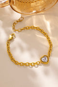 Golden Heart Link Bracelet
