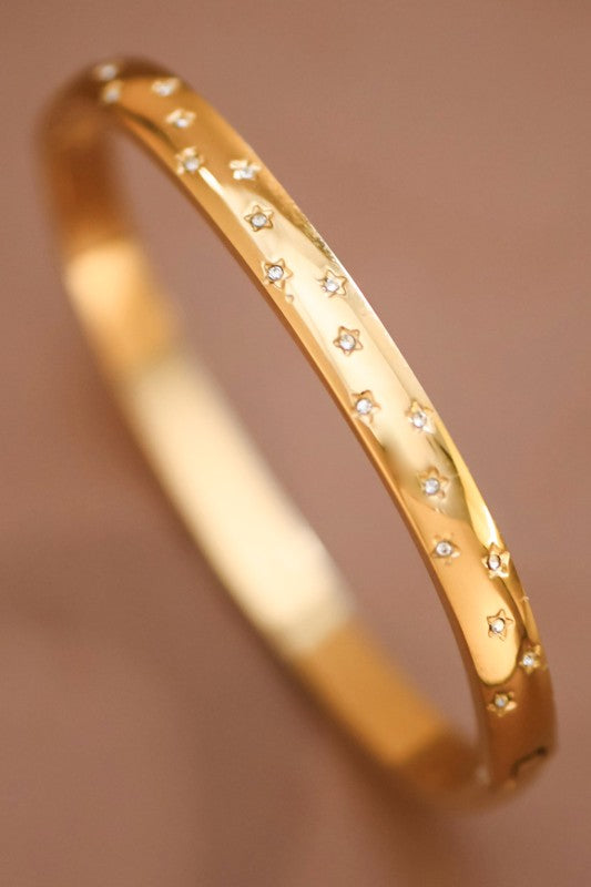 Golden Starburst Bangle Bracelet