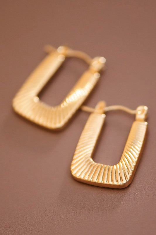 Golden Groove Hoop Earrings