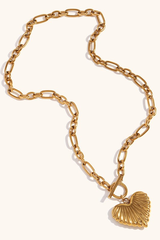 Golden Heart Toggle Necklace
