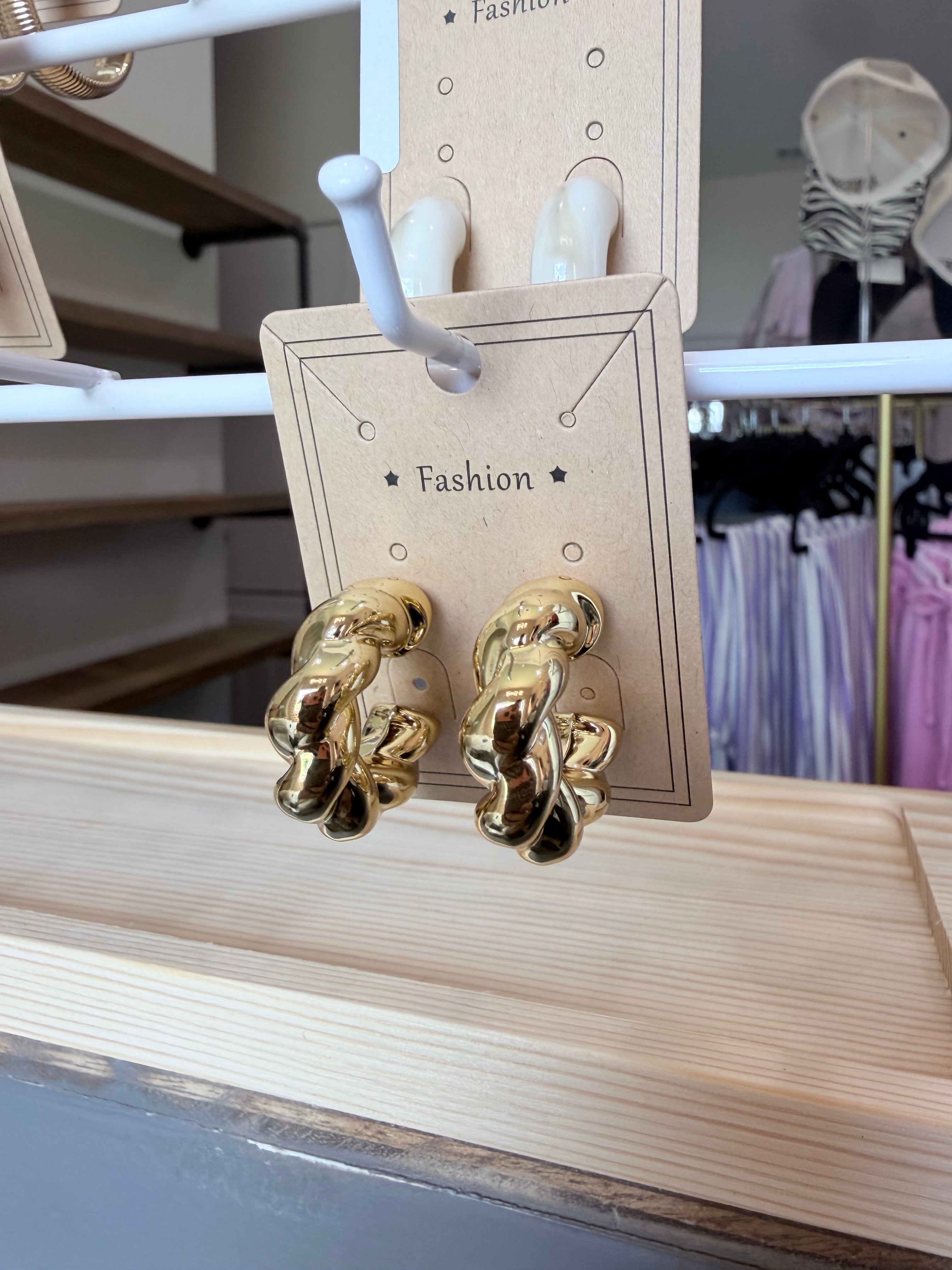 Golden Knot Statement Earrings